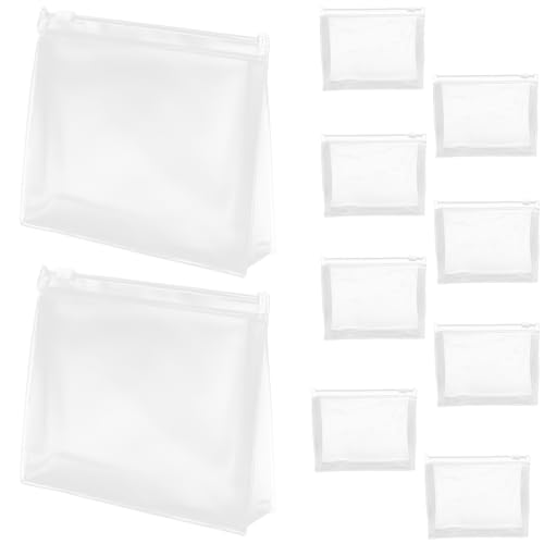 KICHOUSE Reise Make up Tasche 10stücke Transparent Für Flugreisen Durchsichtige Kosmetiktaschen Für Toilettenartikel Leicht Robust Für Frauen Und Männer Mit Großer Öffnung Praktische von KICHOUSE