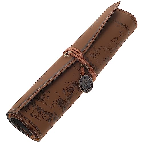 KICHOUSE Stiftetasche Aus Leder Retro-Vintage-Design Mit Piratenschatzkarten-Muster Riemen Verschlossen Für Stifteaufbewahrung Und Reisen KICHOUSE Stiftetasche Aus Leder Retro-Vintage-Design Mit Piratenschatzkarten-Muster Riemen Verschlossen Für Stifteaufbewahrung Und Reisen von KICHOUSE