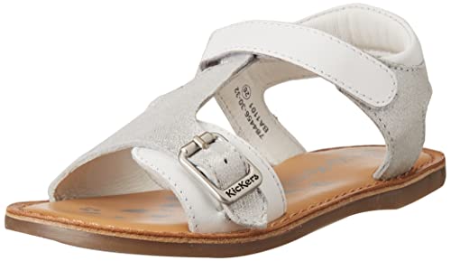 KICKERS Jungen Mädchen Diazz Sandale, Weiß/Silber Metallic, 22 EU von Kickers