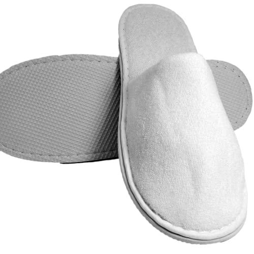 Kickkick® 10 Paar Gästehausschuhe - Einweg-Slipper in Weiß Geschlossen mit Weichem Schaumstoff - Einheitsgröße für Herren und Damen - Paarweise Verpackt - Für Hotel-Amenities, SPA, Hotelzimmer, Reisen von KICKKICK