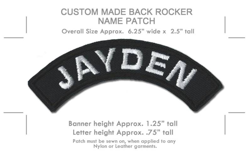 Custom Embroidery Rocker Name Patch, Personalisierte Stickerei Patch Für Baby Und Kinder Lederweste, Biker Baby, Patches von KIDBIKERApparel