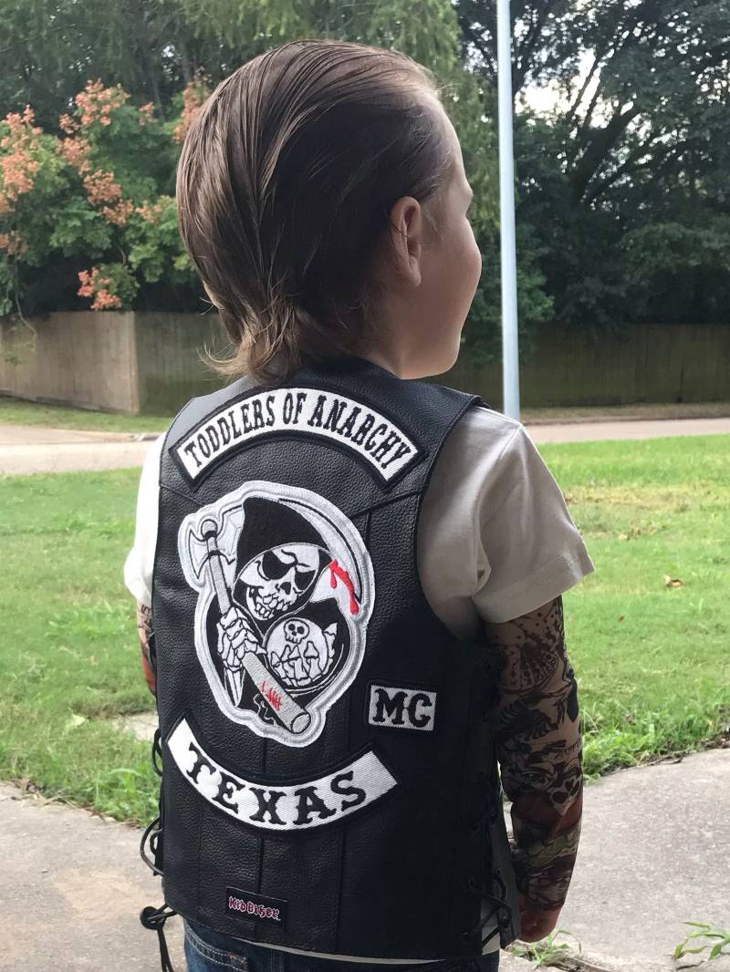 Kleinkinder Of Anarchy Biker Weste Und Patch Set, Sons Of Anarchy Fan, Kinder Motorrad Lederweste, Stickerei Patches Kleinkinder Of Anarchy Biker Weste Und Patch Set, Sons Of Anarchy Fan, Kinder Motorrad Lederweste, Stickerei Patches von KIDBIKERApparel