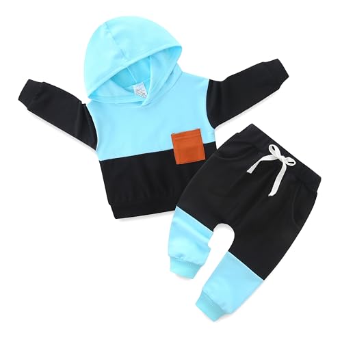 KIDDLETOWN Baby Jungen Kleidung Babykleidung Set Baby Jungen Hoodie Sweatshirt Outfits Langarm Kleidung Sets Hoodie Kapuzenpullover Top + Hose Bekleidung 3-24 Monate von KIDDLETOWN
