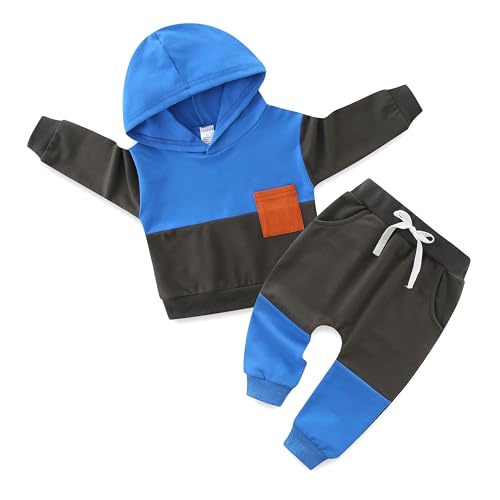 KIDDLETOWN Baby Jungen Kleidung Babykleidung Set Baby Jungen Hoodie Sweatshirt Outfits Langarm Kleidung Sets Hoodie Kapuzenpullover Top + Hose Bekleidung 3-24 Monate von KIDDLETOWN