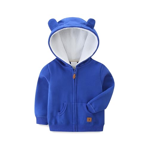 KIDDLETOWN Baby Kapuzenjacke Baby Hoodie Reißverschluss Warme Kinder Cartoon Bär Outwear Unisex Hooded Sweater Jacket Jungen Mädchen Baumwolle Kapuzenpullover 0-24 Monate von KIDDLETOWN