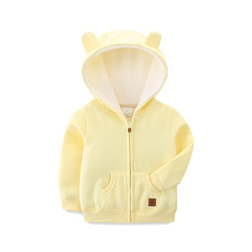 KIDDLETOWN Baby Kapuzenjacke Baby Hoodie Reißverschluss Warme Kinder Cartoon Bär Outwear Unisex Hooded Sweater Jacket Jungen Mädchen Baumwolle Kapuzenpullover 0-24 Monate von KIDDLETOWN