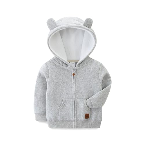 KIDDLETOWN Baby Kapuzenjacke Baby Hoodie Reißverschluss Warme Kinder Cartoon Bär Outwear Unisex Hooded Sweater Jacket Jungen Mädchen Baumwolle Kapuzenpullover 0-24 Monate von KIDDLETOWN