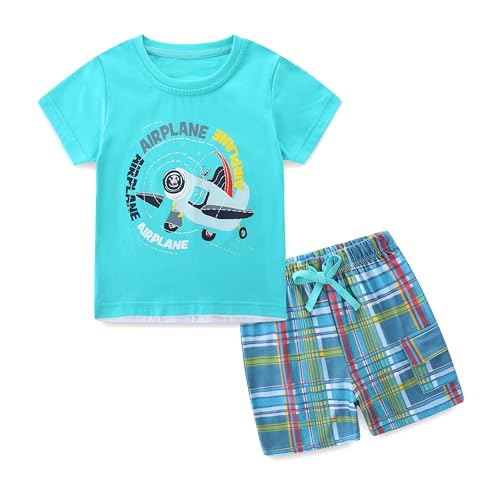 KIDDLETOWN Bekleidungssets für Jungen Cartoon Print Kurzarm Tshirt Tops + Shorts Zweiteiler Set Sommer Kleidung Outfit Kinderkleidung 1-7 Jahre von KIDDLETOWN