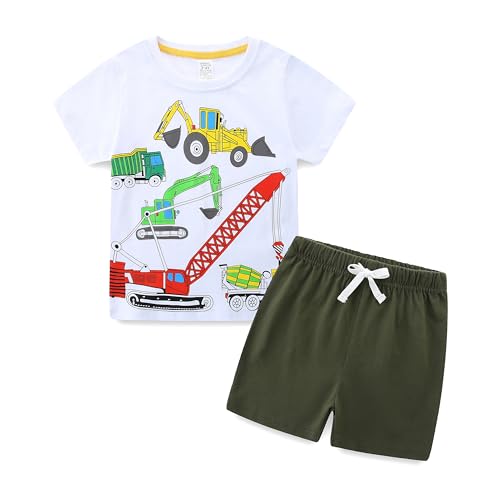 KIDDLETOWN Bekleidungssets für Jungen Cartoon Print Kurzarm Tshirt Tops + Shorts Zweiteiler Set Sommer Kleidung Outfit Kinderkleidung 1-7 Jahre von KIDDLETOWN