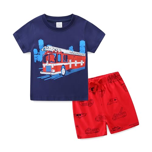 KIDDLETOWN Bekleidungssets für Jungen Cartoon Print Tshirt Und Kurze Hose Jungen Sommer Kleidung Outfit Short Shirt Set 1-7 Jahre von KIDDLETOWN