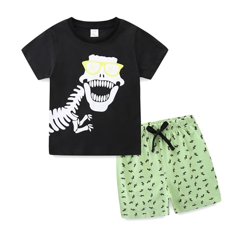 KIDDLETOWN Jungen T-Shirt und Shorts Set Kinder Cartoon Print Bekleidungsset Sommer 2 Stck Jungen Sommer Kleidung Outfit 1-7 Jahre von KIDDLETOWN