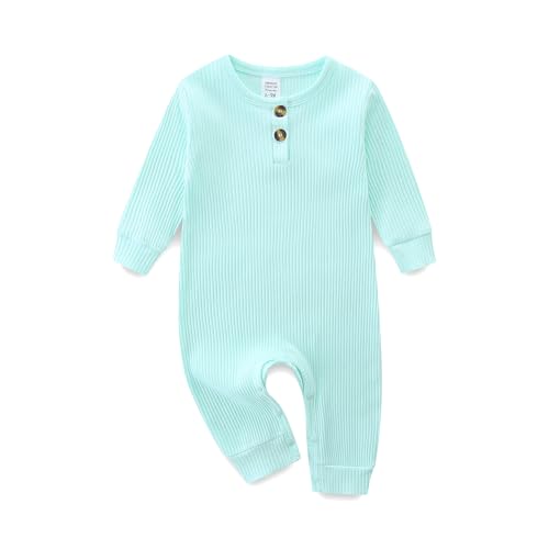KIDDLETOWN Neutral Baby Kleidung Bodysuit Langarm Snap Verschluss gerippte Onesie Nachtwäsche (Hellgrün, 9-12 Momente) von KIDDLETOWN