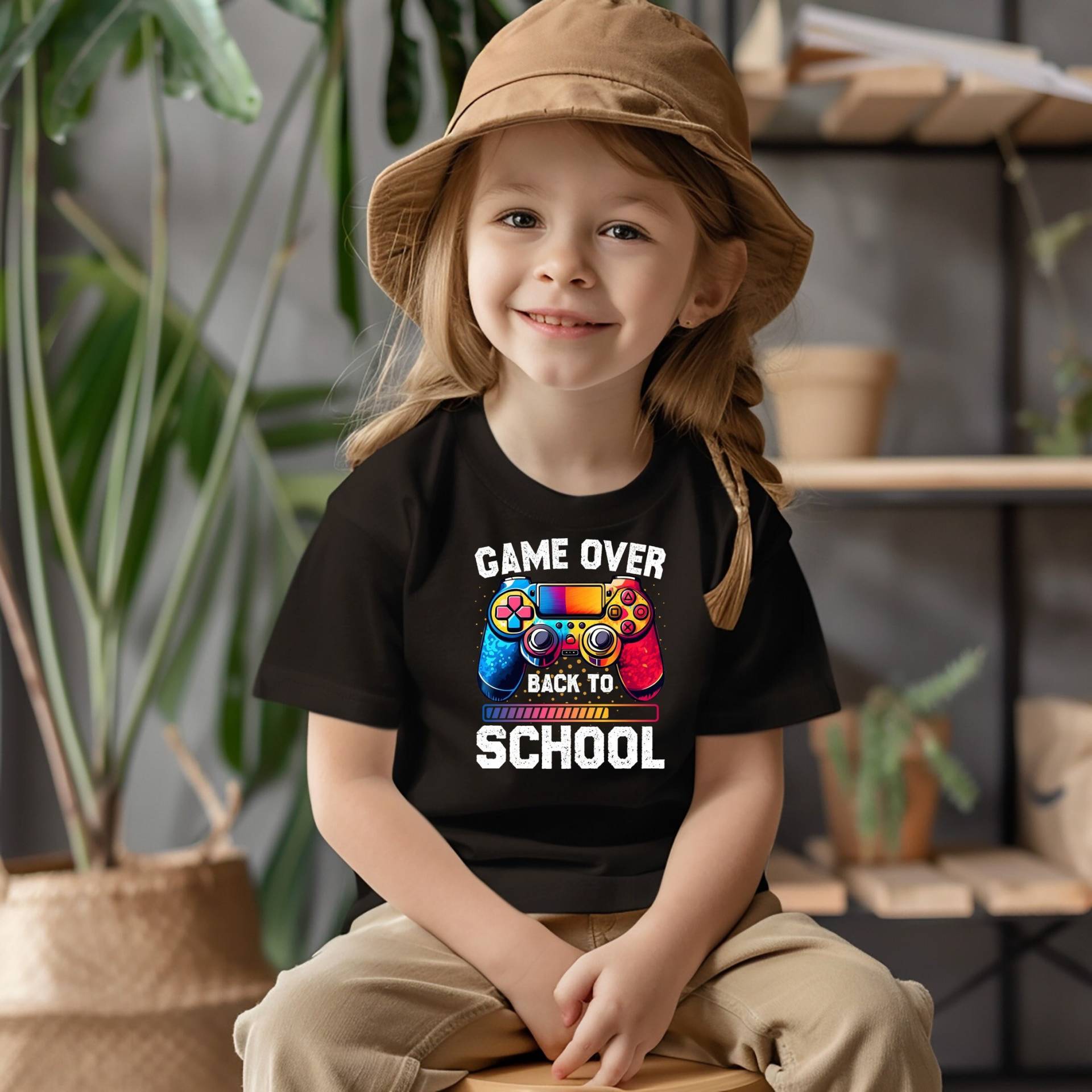 Game Over Back To School T-Shirt - Funny Gaming Design For Starters -Bio-Cotton-T-Shirt Kids von KIDESIGNERS
