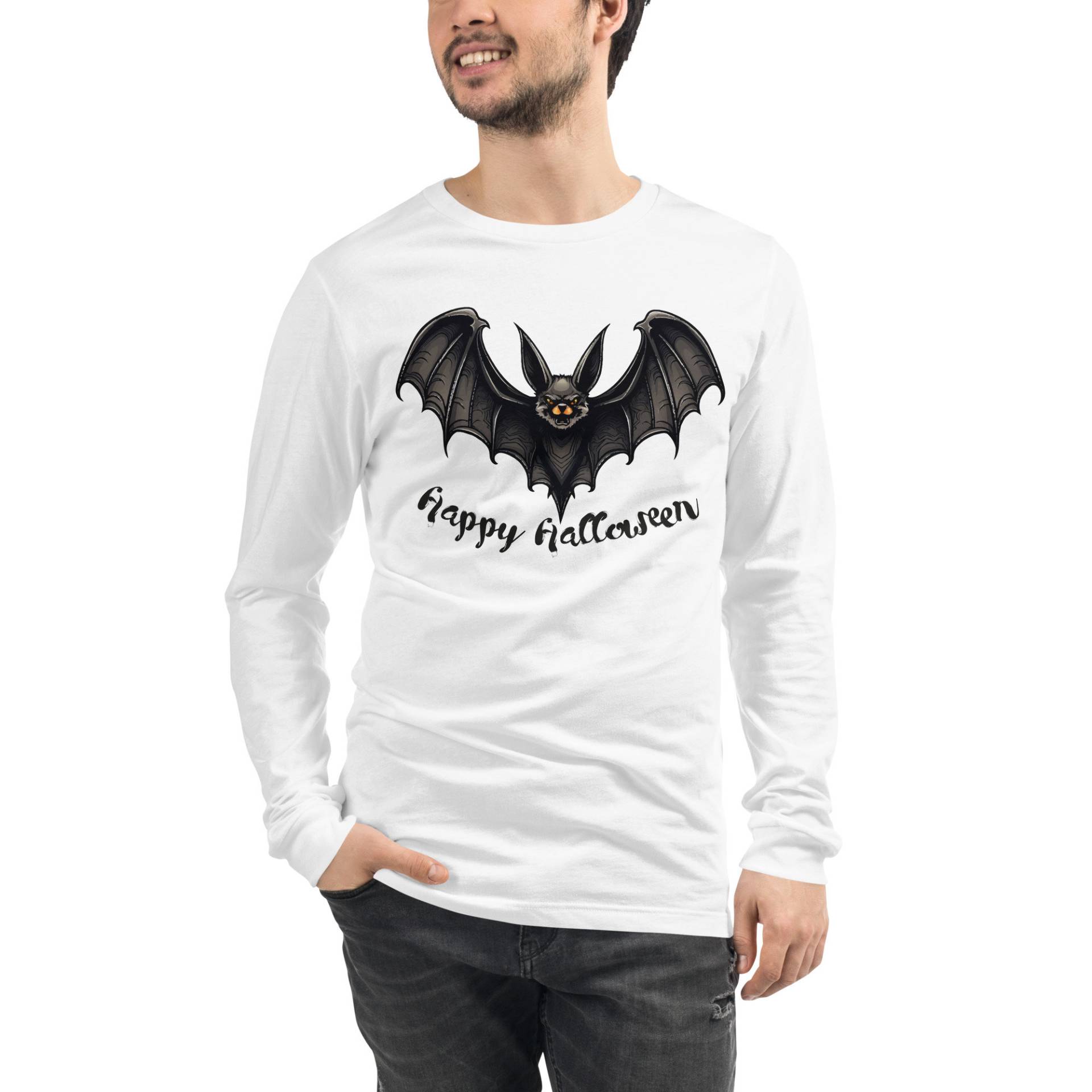 Halloween Spezial Design - Langärmeliges Unisex-T-Shirt, Gift, Bat von KIDESIGNERS