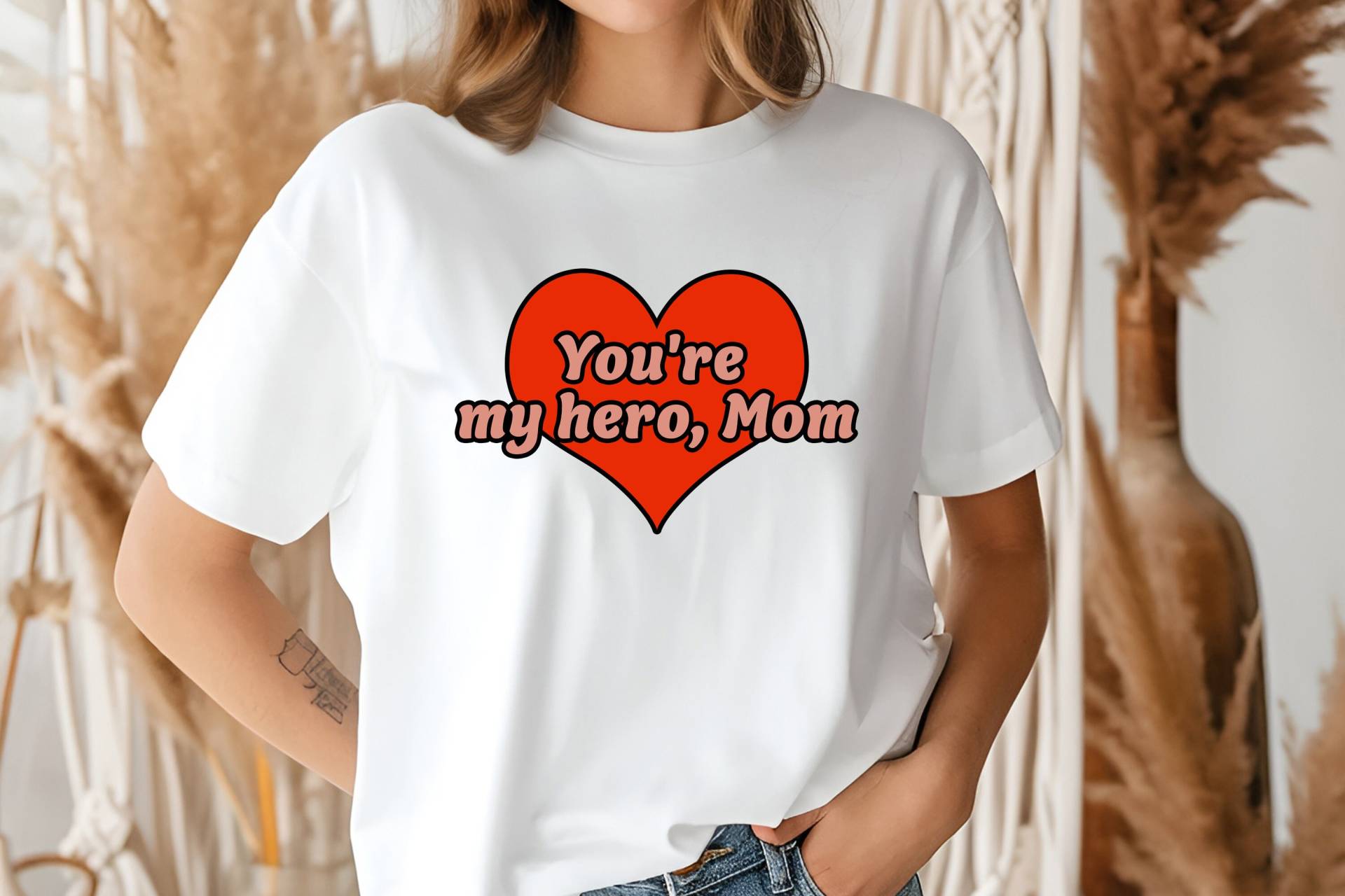 Tshirt Mothersday, Mamas Gift, Red Heart Design, Unique With Love von KIDESIGNERS