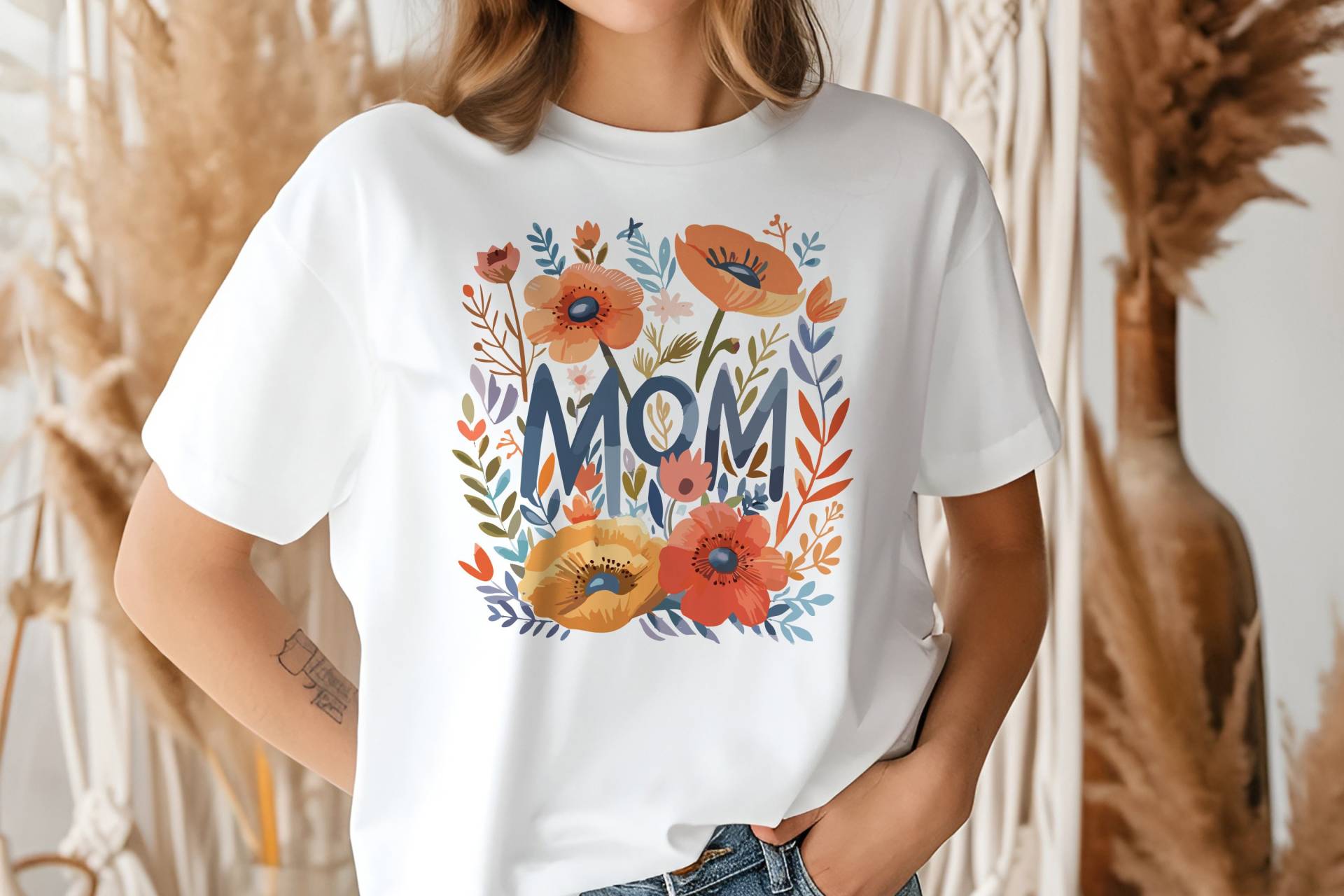 Tshirt Mothersday, Mamas Gift, Watercolored Flower Design, Unique With Love von KIDESIGNERS