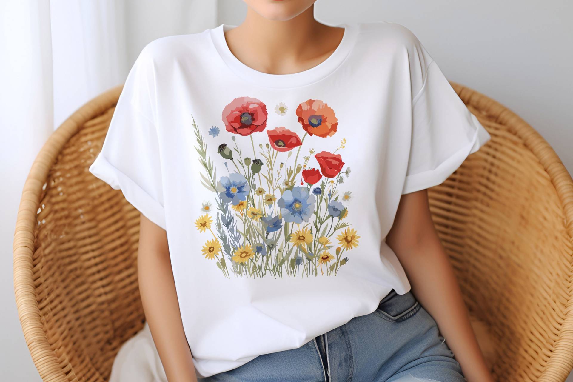 Tshirt Mothersday, Mamas Gift, Watercolored Flower Design, Unique With Love von KIDESIGNERS