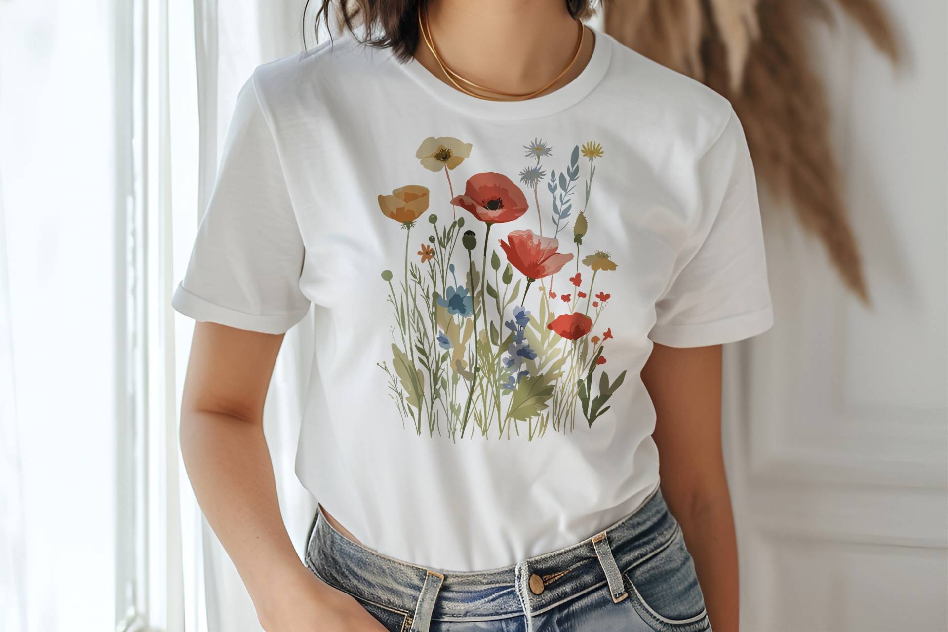 Tshirt Mothersday, Mamas Gift, Watercolored Flower Design, Unique With Love von KIDESIGNERS