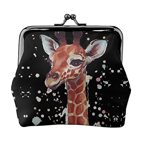 Stilvolle Münzbörse mit Tier-Giraffen-Druck, Tasche, Kiss-Lock-Geldbörse, Stilvolle Giraffe, Einheitsgröße, Dry Bag von KIDINN