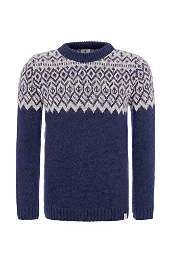 KIDKA Isländischer Damen/Herren Wollpullover - dunkel-blau Größe L von kidka