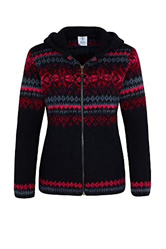 kidka Kapuzen-Strickjacke 008 - schwarz/rot - Gr. XXL von kidka