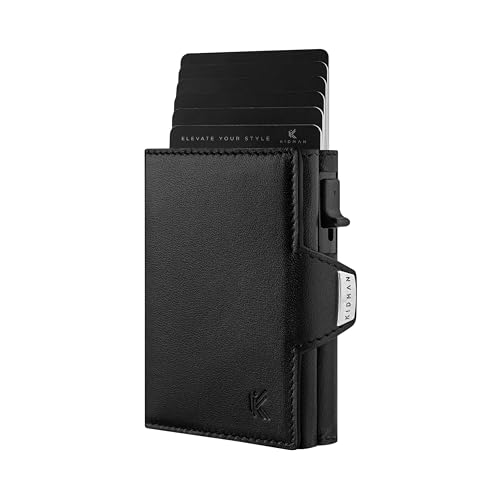 KIDMAN Icarus I Echtleder Slim Wallet mit Alucase und Münzfach I großes Scheinfach I Kleines Portemonnaie für Herren mit RFID I Mini Geldbörse für Männer I Kartenetui für bis zu 8 Karten I Schwarz KIDMAN Icarus I Echtleder Slim Wallet mit Alucase und Münzfach I großes Scheinfach I Kleines Portemonnaie für Herren mit RFID I Mini Geldbörse für Männer I Kartenetui für bis zu 8 Karten I Schwarz von KIDMAN
