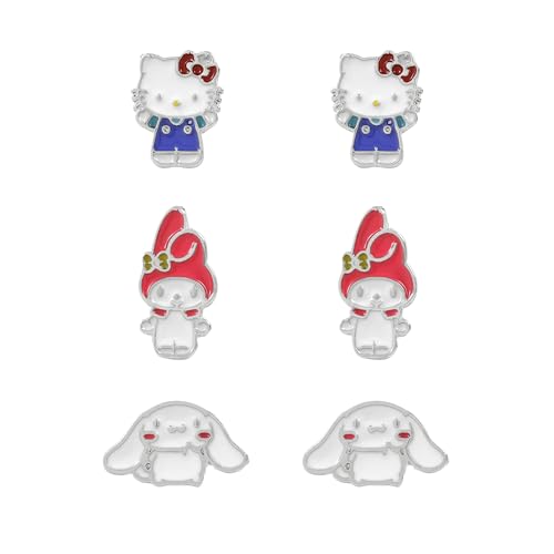 KIDS EUROSWAN Hello Kitty Mädchen-Ohrstecker-Set, Einheitsgröße, Metall, Kein edelstein von Kids Euroswan