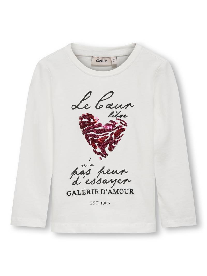 KIDS ONLY - KMGKITA LIFE L/S O-NECK PRINT JRS cloud dancer - Gr. - 104 von KIDS ONLY