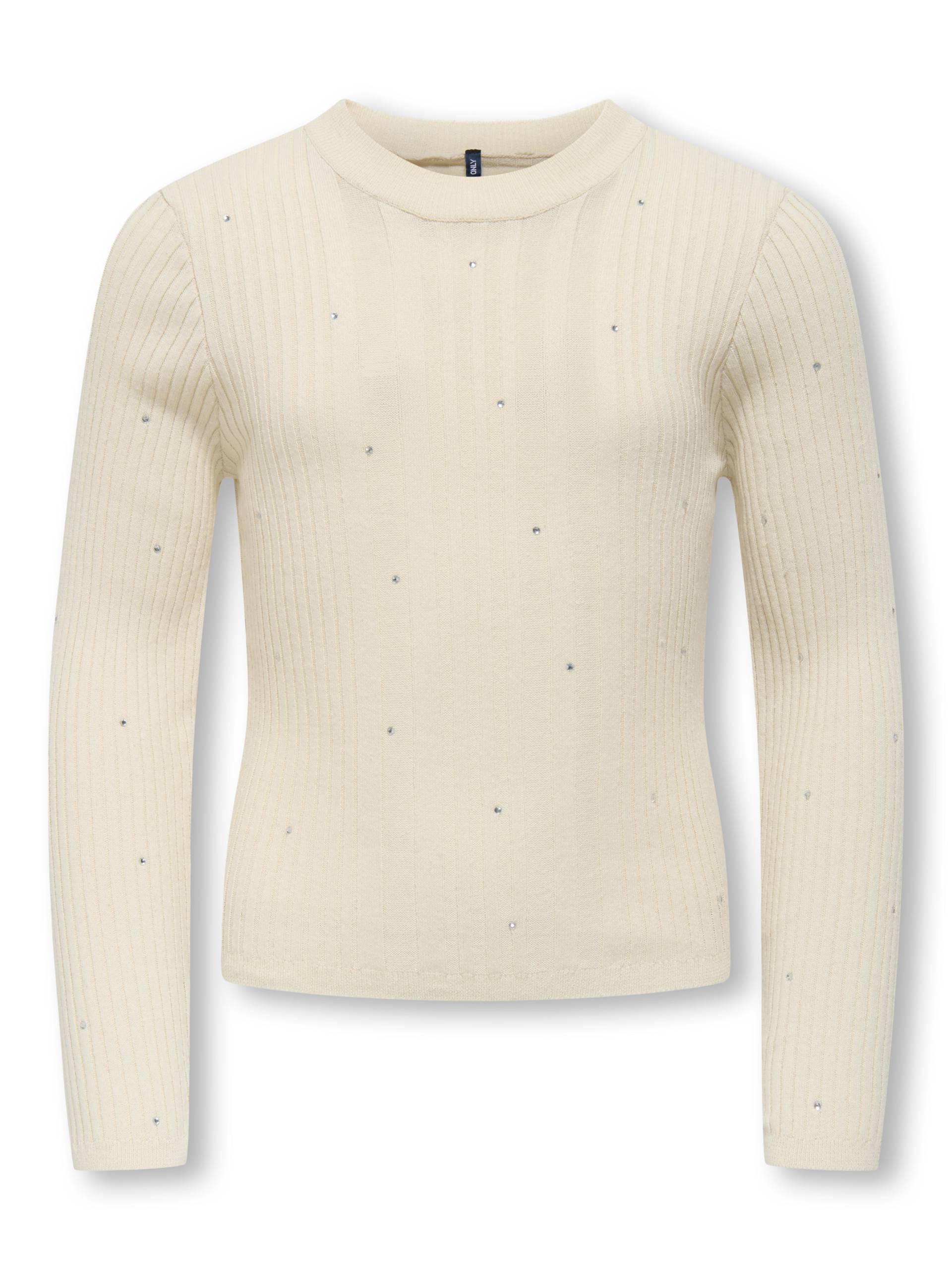 KIDS ONLY - KOGALLY LIFE LS RIB BLING O-NECK CP KNT ecru von KIDS ONLY