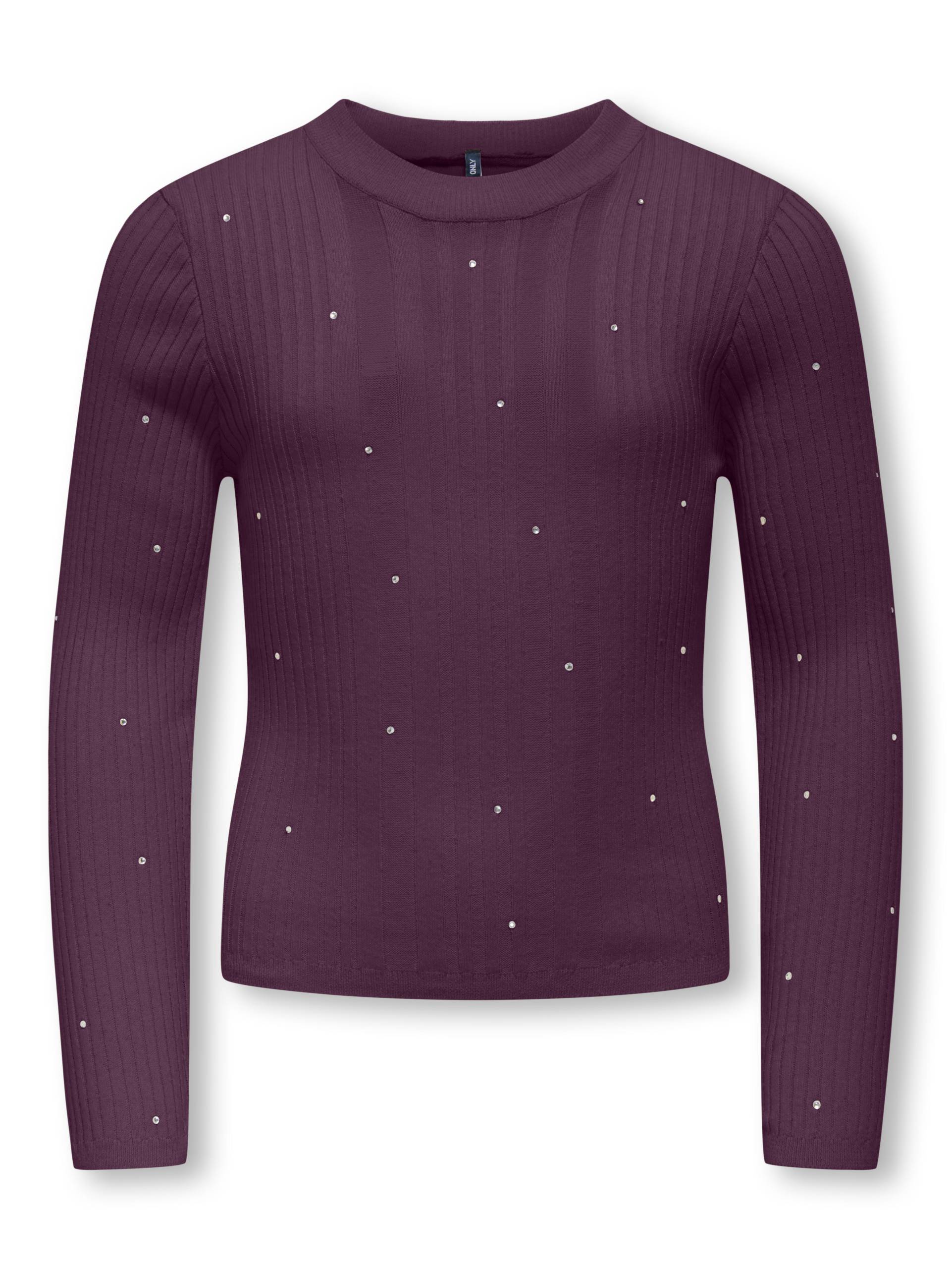 KIDS ONLY - KOGALLY LIFE LS RIB BLING O-NECK CP KNT mauve wine von KIDS ONLY