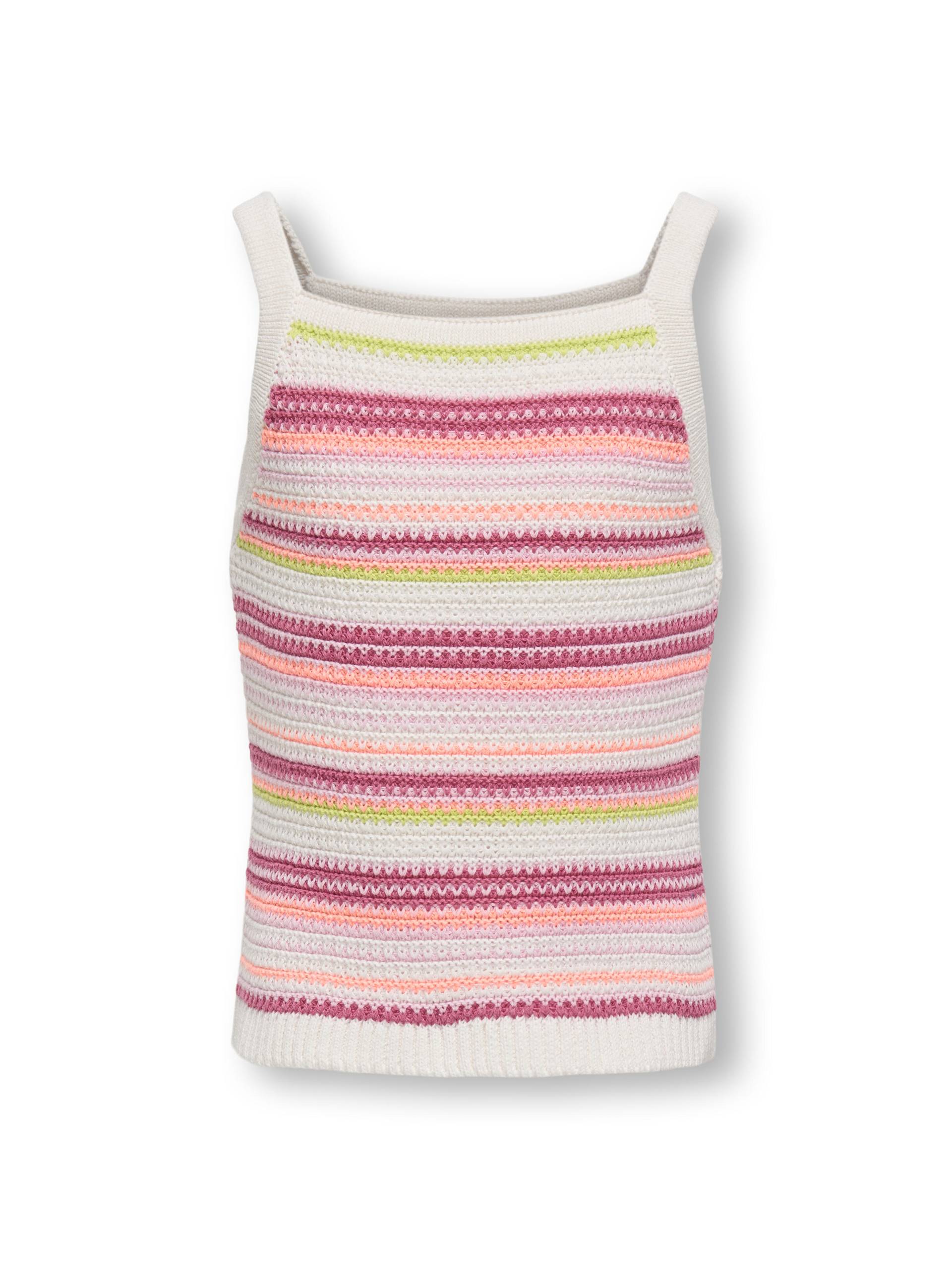 KIDS ONLY - KOGBELLI LIFE SL STRIPE SHORT TOP KNT ecru von KIDS ONLY