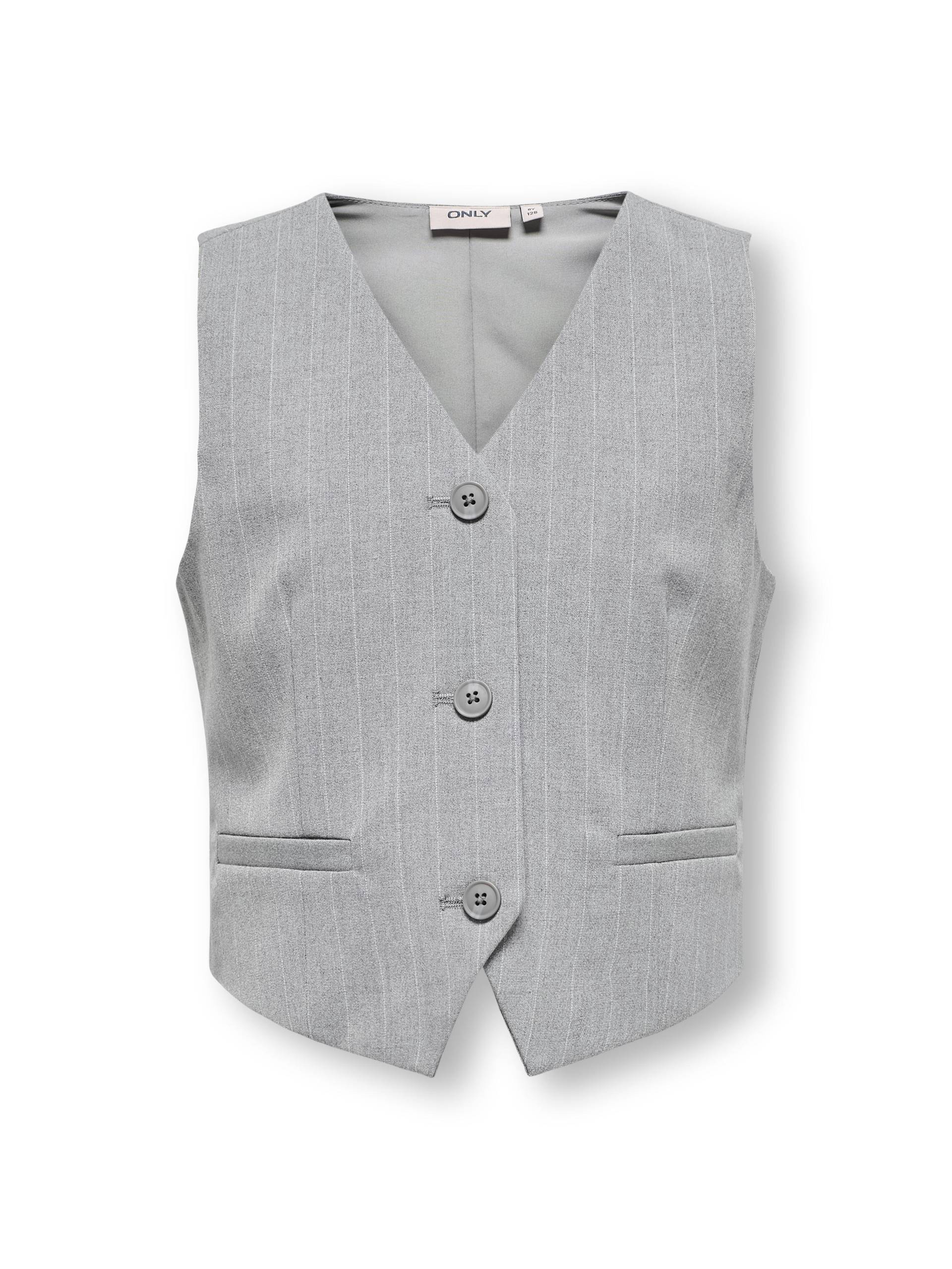 KIDS ONLY - KOGBRIE PINSTRIPE WAISTCOAT TLR light grey melange - Gr. - 164 von KIDS ONLY