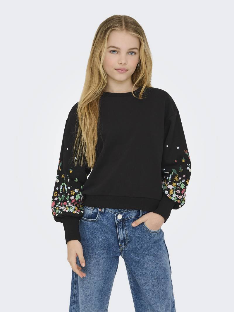 KIDS ONLY - KOGBROOKE L/S O-NECK FLOWER SWT NOOS black von KIDS ONLY