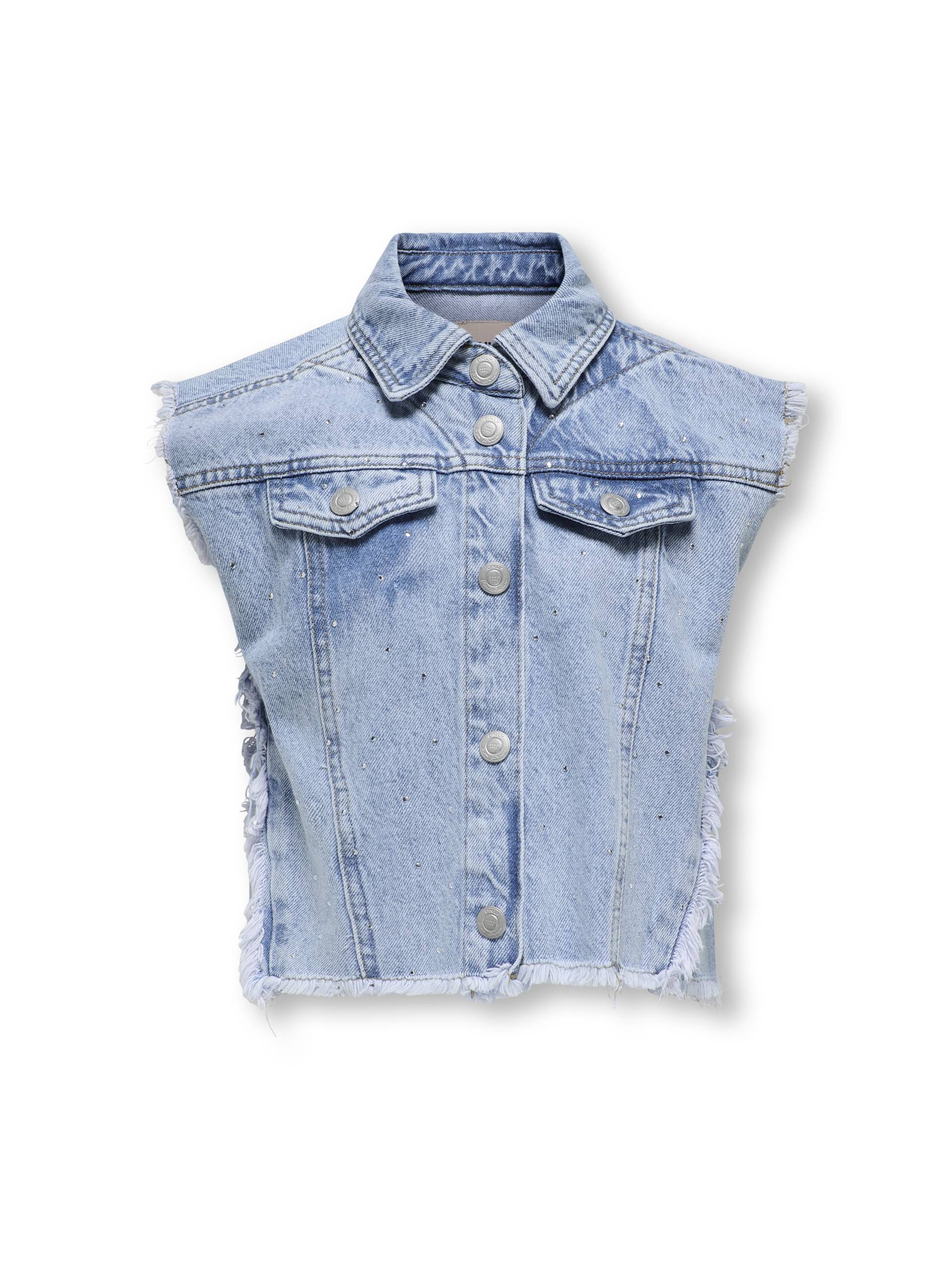 KIDS ONLY - KOGCOBAIN S/L RW RHINESTONE VEST TOP light blue denim - Gr. - 152 von KIDS ONLY