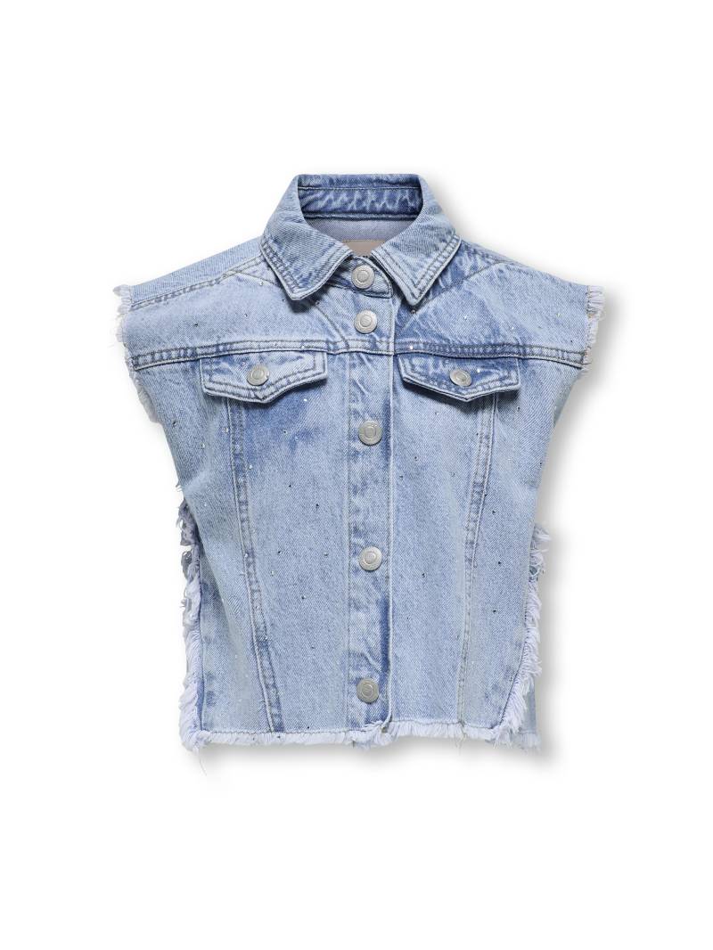 KIDS ONLY - KOGCOBAIN S/L RW RHINESTONE VEST TOP light blue denim - Gr. - 152 von KIDS ONLY