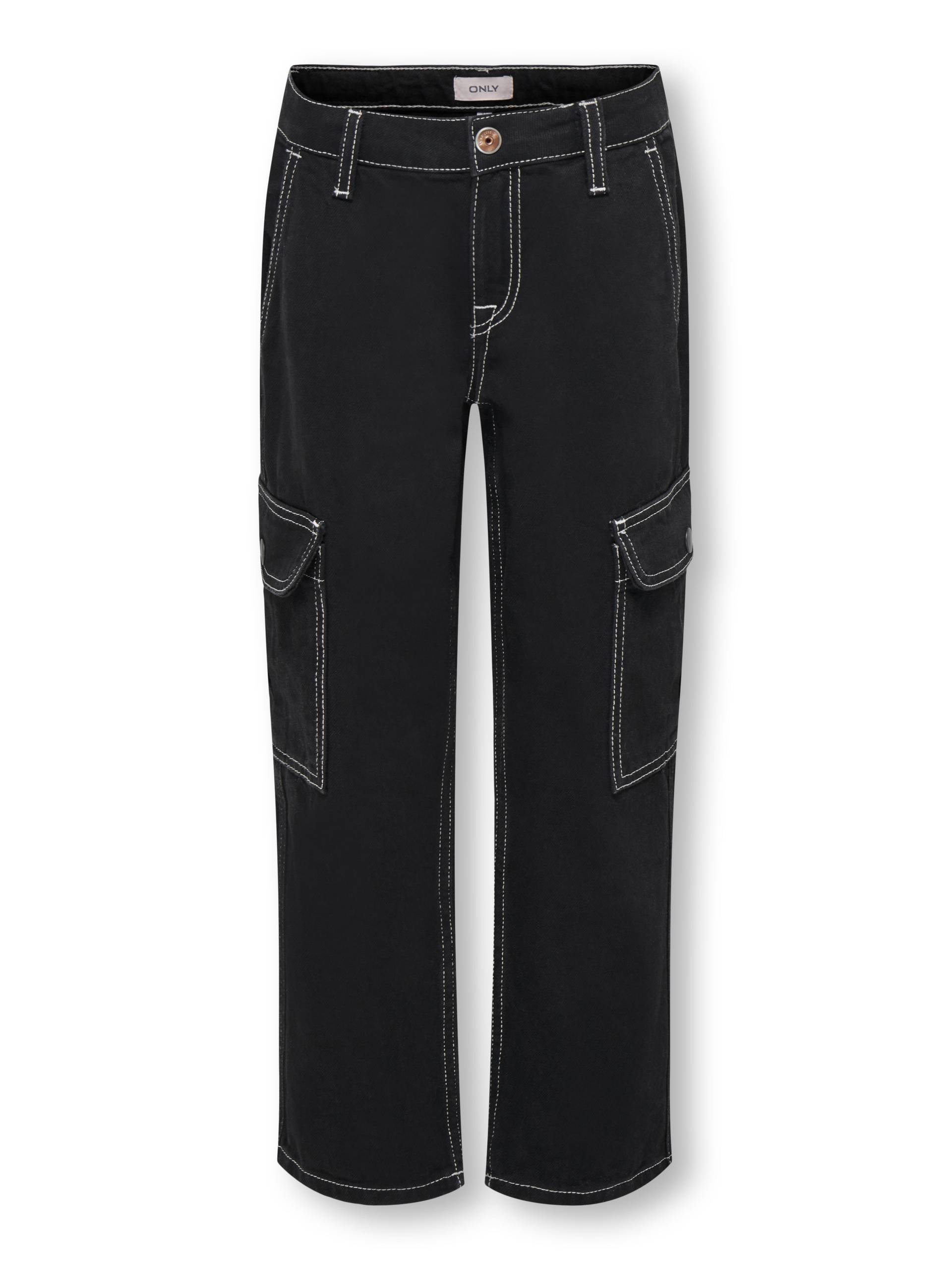 KIDS ONLY - KOGDANIELLA STRAIGHT CARGO DNM FG004 black denim - Gr. - 140 von KIDS ONLY