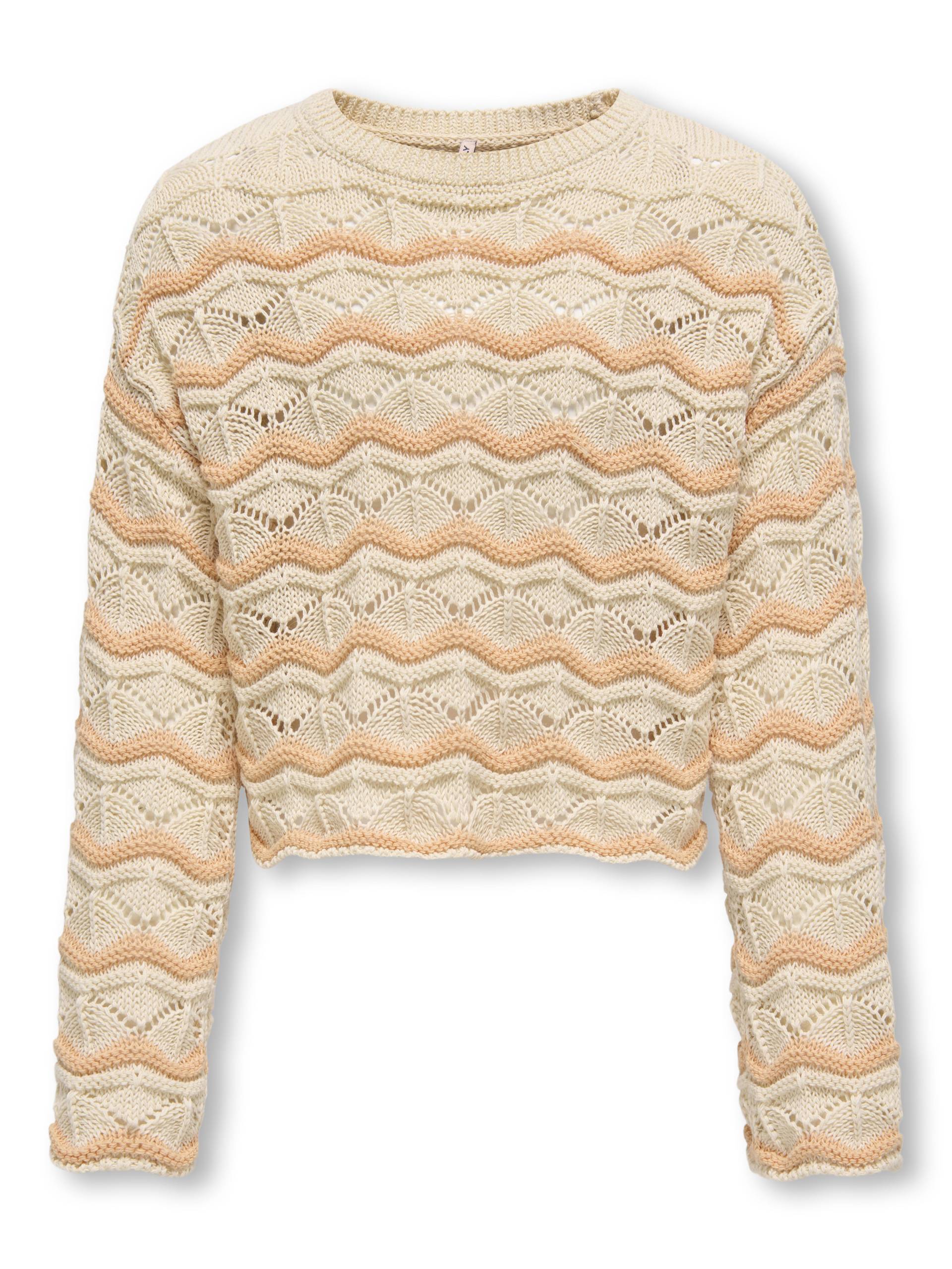 KIDS ONLY - KOGDONNA LS O-NECK STRIPE STRUCTURE KNT birch von KIDS ONLY