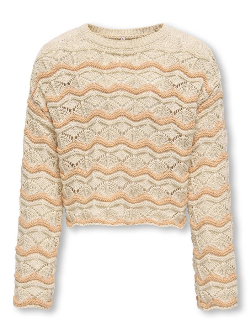 KIDS ONLY - KOGDONNA LS O-NECK STRIPE STRUCTURE KNT birch von KIDS ONLY