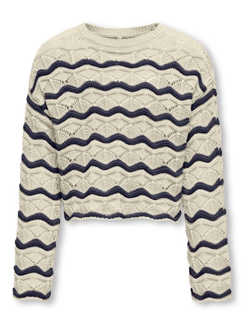 KIDS ONLY - KOGDONNA LS O-NECK STRIPE STRUCTURE KNT birch von KIDS ONLY
