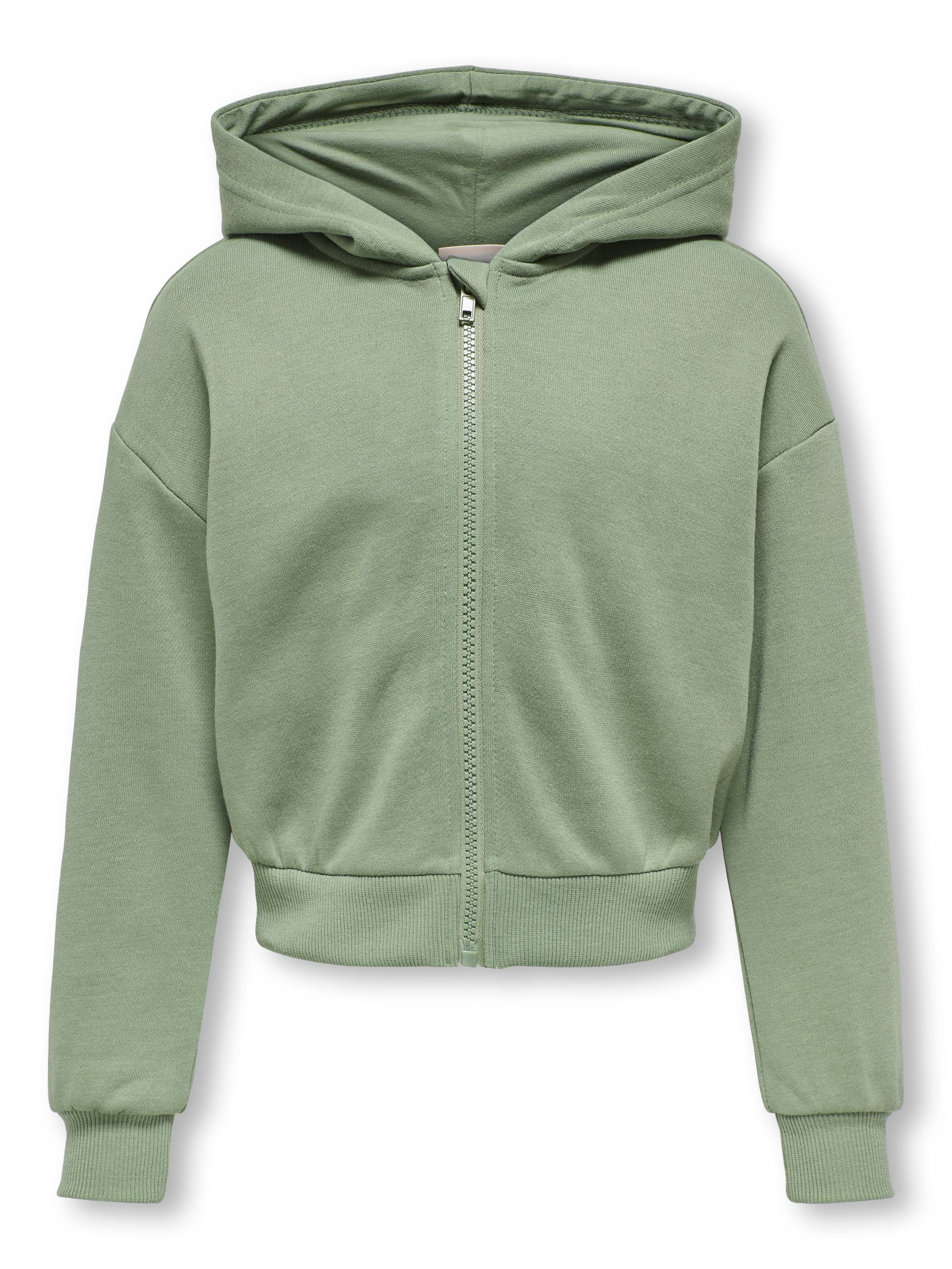 KIDS ONLY - KOGFAVE L/S ZIP HOOD SWT hedge green von KIDS ONLY