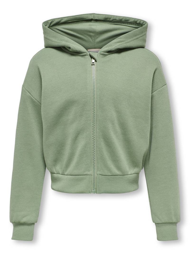 KIDS ONLY - KOGFAVE L/S ZIP HOOD SWT hedge green von KIDS ONLY