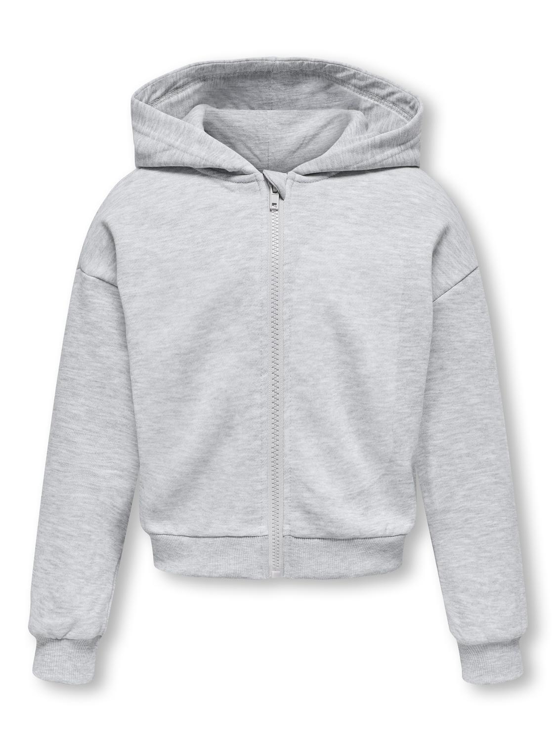 KIDS ONLY - KOGFAVE L/S ZIP HOOD SWT light grey melange von KIDS ONLY