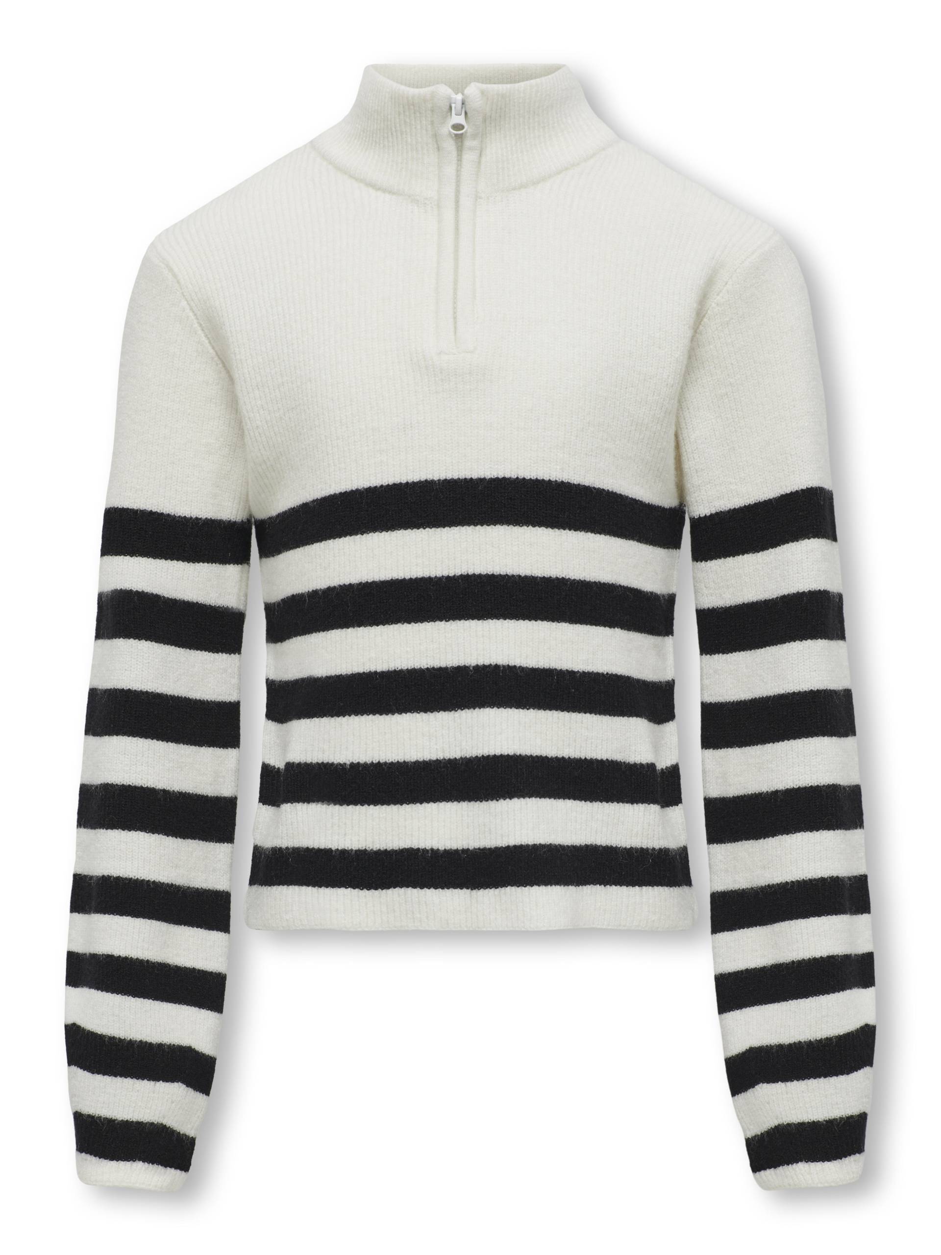 KIDS ONLY - KOGFRANCA HALF ZIP L/S STRIPE KNT cloud dancer von KIDS ONLY
