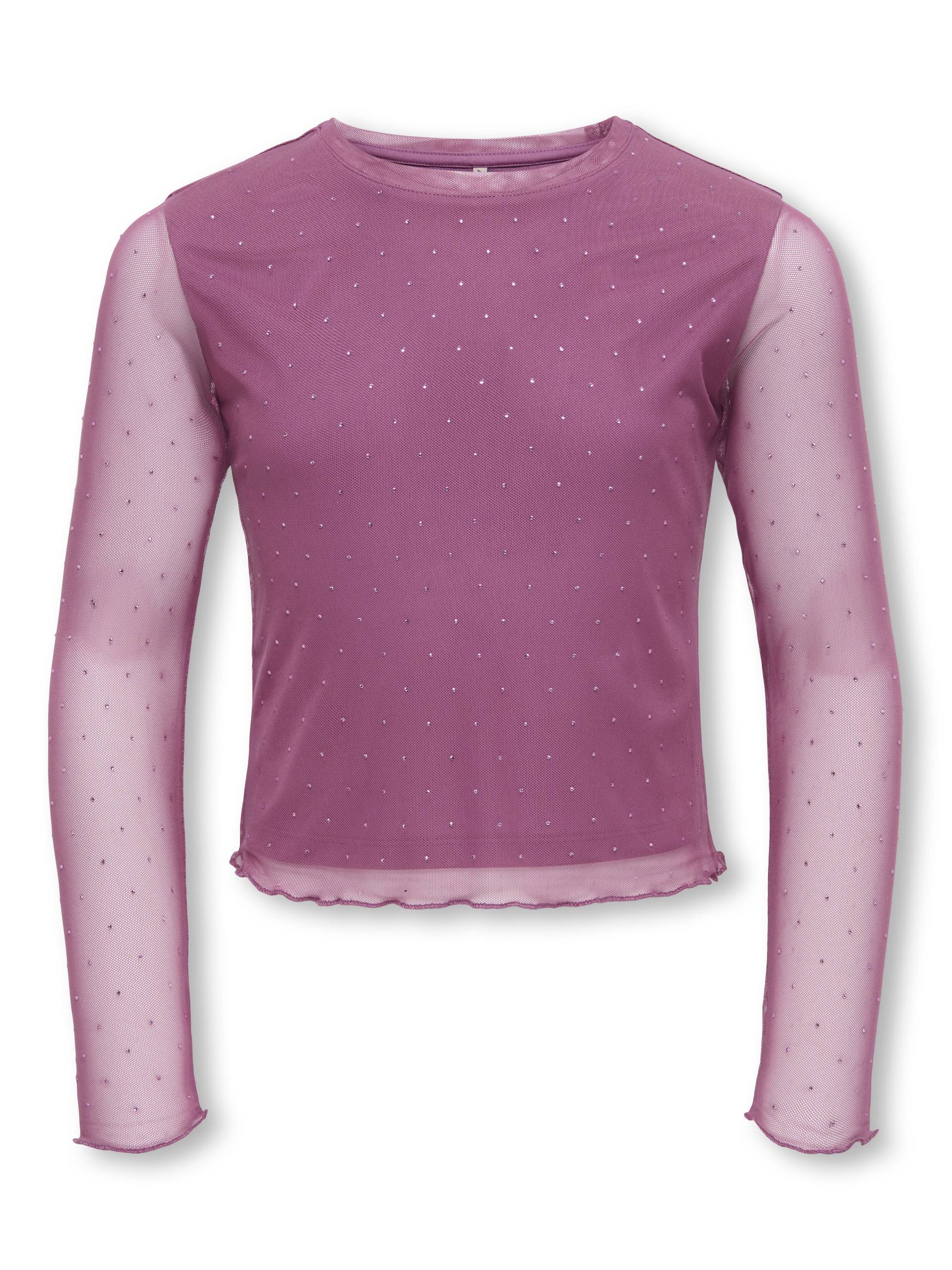 KIDS ONLY - KOGJADA LIFE L/S RHINESTONE MESH TOP JRS rose wine von KIDS ONLY