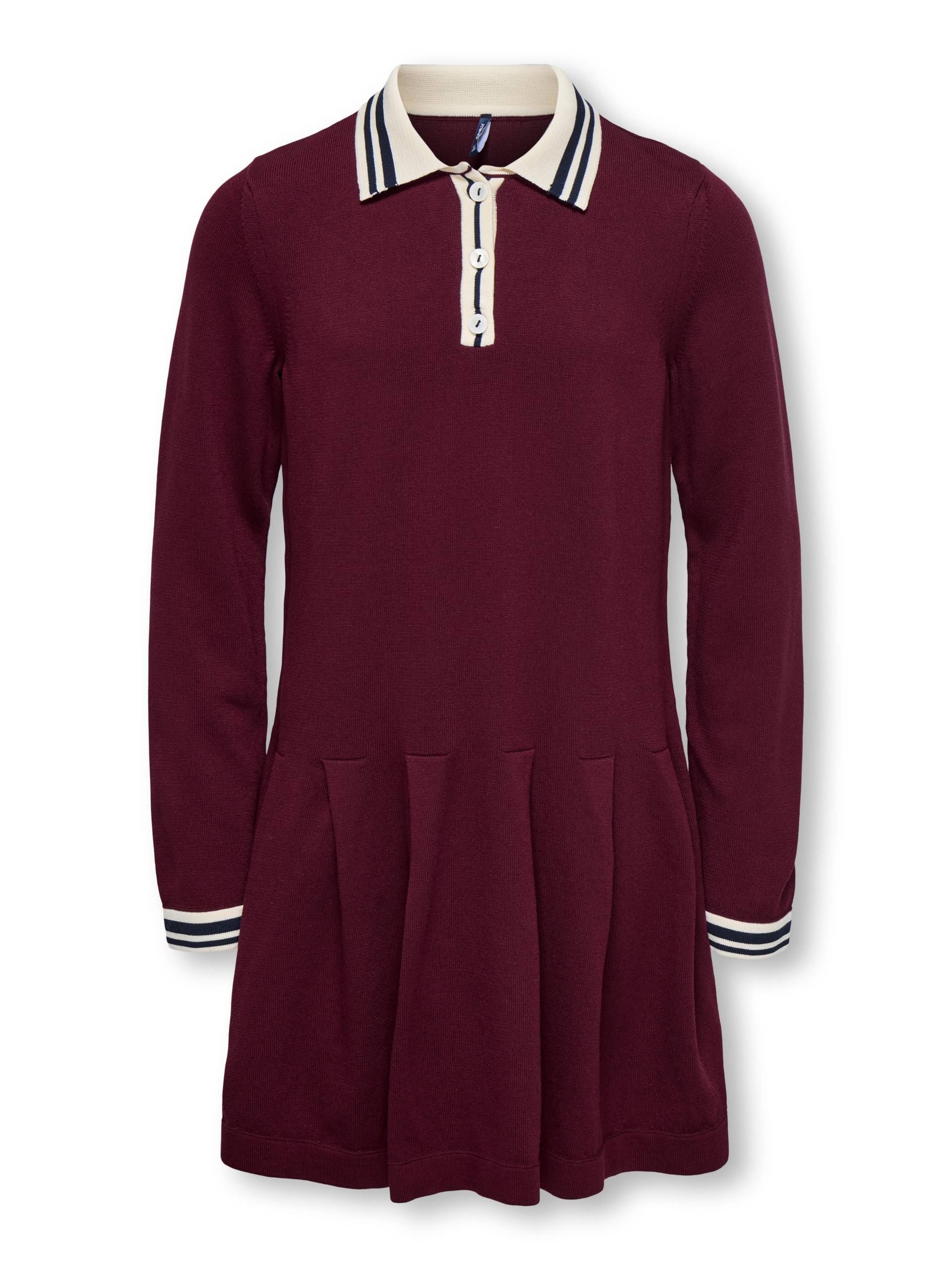 KIDS ONLY - KOGKALANA L/S POLO DRESS KNT cabernet von KIDS ONLY