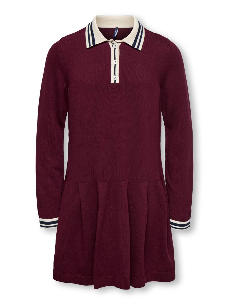 KIDS ONLY - KOGKALANA L/S POLO DRESS KNT cabernet von KIDS ONLY