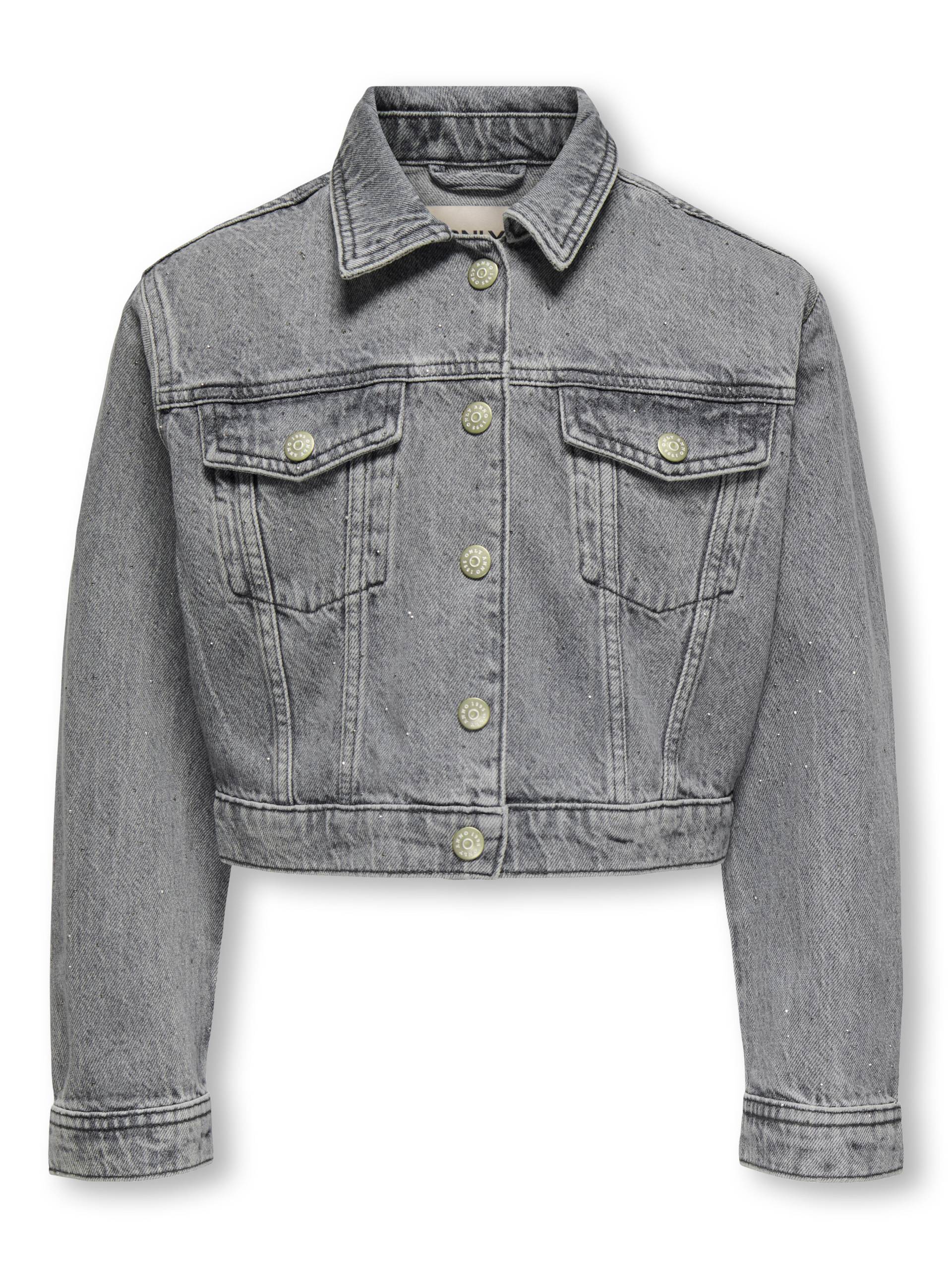 KIDS ONLY - KOGMALIBU L/S RHINESTONE JACKET DNM medium grey denim - Gr. - 158 von KIDS ONLY