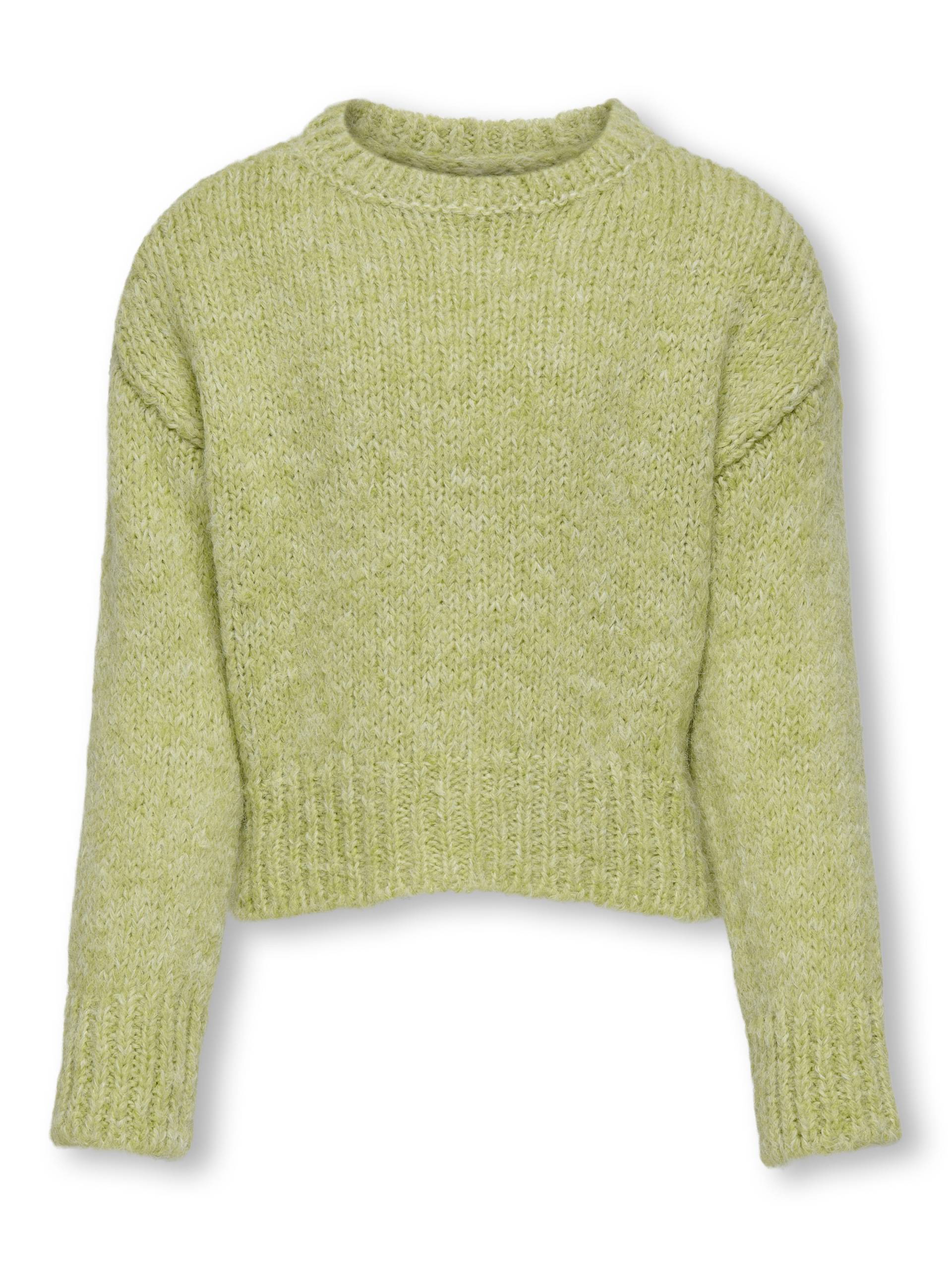 KIDS ONLY - KOGMARIE LS O-NECK SHORT KNT celery green von KIDS ONLY