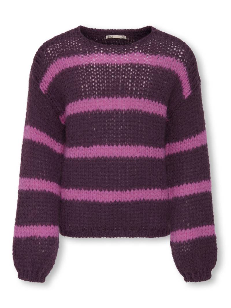 KIDS ONLY - KOGNORDIC LIFE LS O-NECK STRIPES KNT mauve wine von KIDS ONLY
