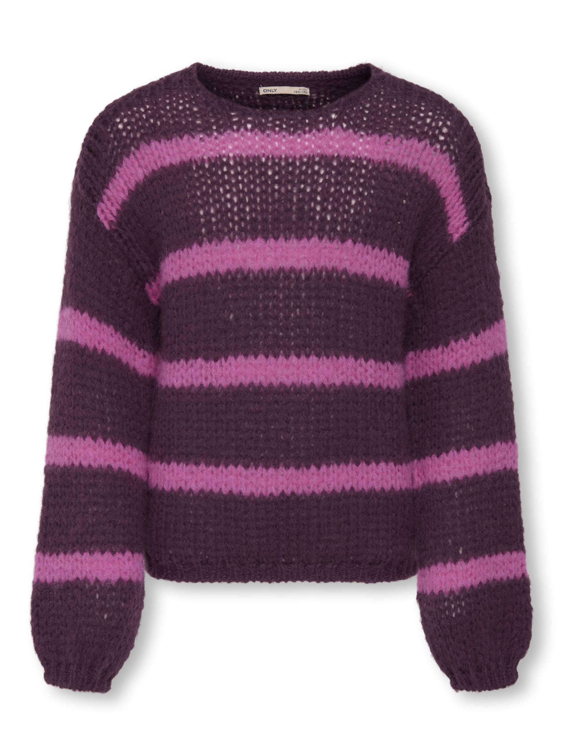 KIDS ONLY - KOGNORDIC LIFE LS O-NECK STRIPES KNT mauve wine von KIDS ONLY